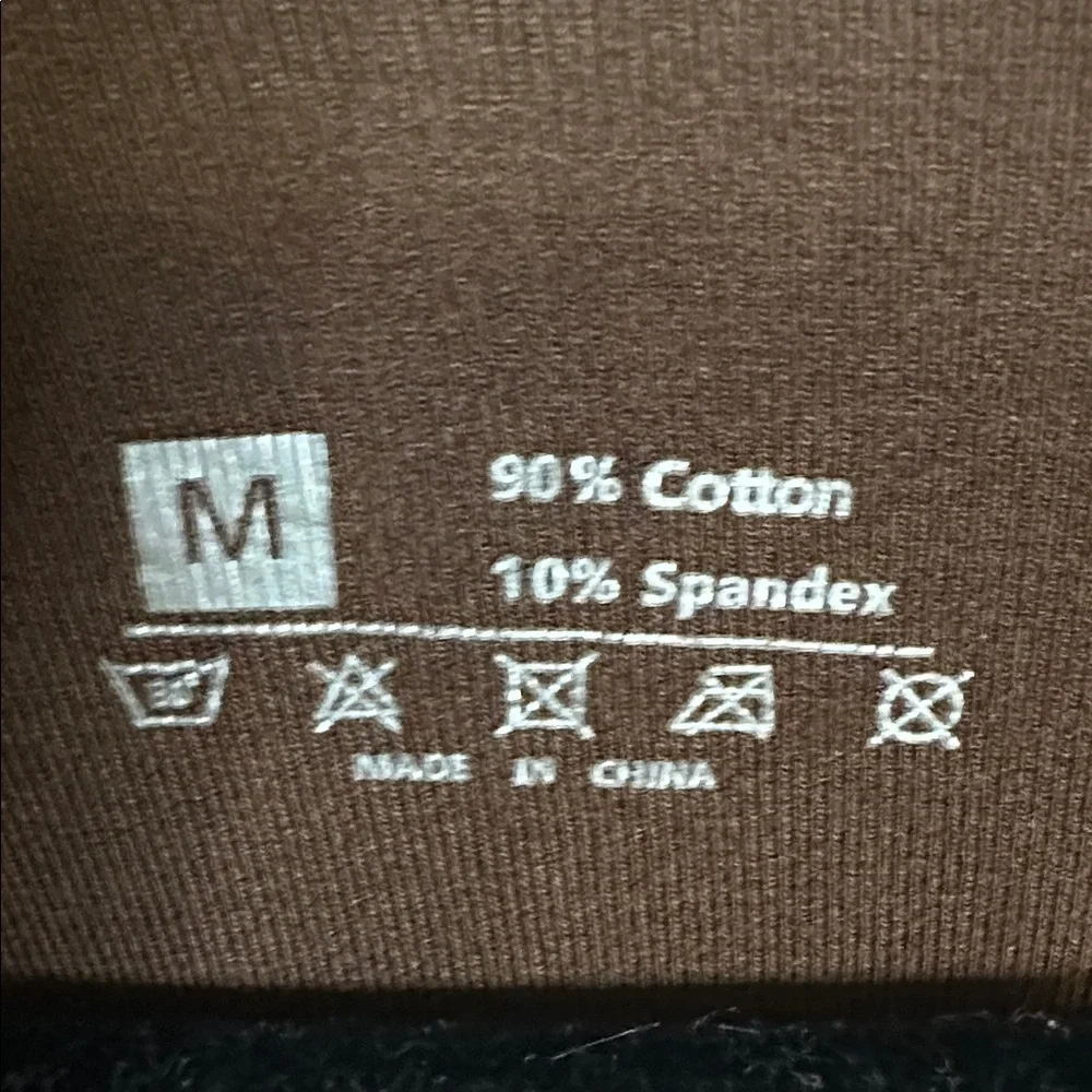 Brown and Gray Square Neck Short Sleeve Tops - Picture 2 of 5